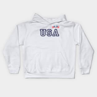 USA letter print with american flag Kids Hoodie